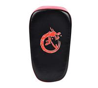Adfaga Curved Taekwondo Boxing Kicking Strike Pad Hand Feet Foot Target Punching Training Durable PU Leather Foam Filled Kick for Gym and Home Training Black Red 13.78x7.48x3.15 In