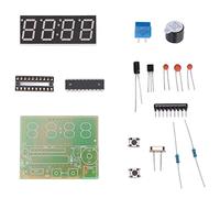 Adfaga Digital Clock Kits 4 Digit Electronic Soldering Project with Second Revision Alarm Memory Function DIY Electronics Learning Kit for Students Schools ABS Material 3 6V Power