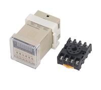 Adfaga Digital Time Relay Switch Adjustable Cycle Timer 0.1s to 99h Delay for Street Lights Electrical Cabinets with Copper Alloy Pins Flame Retardant Shell (DC24V)