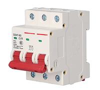 Adfaga DZ47 63 Miniature Circuit Breaker 3P 400V DIN Rail Mount with PC Cover for Home Office Building Electrical System Overload Short Circuit Protection (25A)