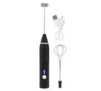 Adfaga Electric Milk Frother USB Rechargeable Handheld Coffee Mixer 3 Speed Stainless Steel Whisk Egg Beater for Latte Cappuccino Hot Chocolate Black 11 Inch