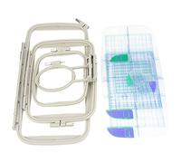 Adfaga Embroidery Hoop Set 4PCS Plastic Sewing Hoop Replacement with Adjustable Screw Clear Grid for PE700 PE770 PE780D Embroidery Machine 25x60mm 100x100mm 130x180mm 130x300mm