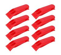 Adfaga Emergency Survival Whistle 8 Pack High Pitch Loud Safety Whistle Dual Frequency Rescue Signal Whistle for Life Vest Boating Hiking Camping Outdoor Activities Bright Red Plas