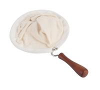 Adfaga Flannel Cloth Coffee Filter Reusable Washable Handmade with Wood Handle Premium Drip Coffee Strainer for Home Brewing Alternative to Paper Filters 2 Size Options (L)