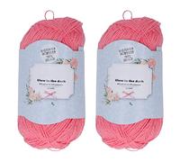 Adfaga Glow in The Dark Knitting Yarn 2Pcs Ultra Bright Luminous Acrylic Crochet Thread for DIY Crafts Scarf Hat Socks 930 Yards Each Red