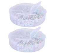 Adfaga Gradient Imitation Pearl Beads Flat Back Semicircular DIY Craft Decorative Accessories for Clothing Hats Jewelry Making 2300Pcs Plastic Multicolor (Box 1)