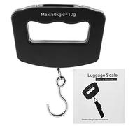 Adfaga Hanging Scale Portable Electronic Digital Luggage Scale 50KG 110lb ABS Plastic Black Compact Travel Fishing Suitcase Weighing Device with Blue Backlight