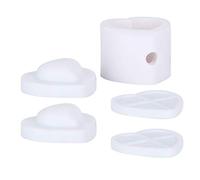 Adfaga Heart Shape Craft Mold DIY Leather Tools Handmade Modeling Supplies for Crafters and Bakers Plastic Material 4.6 x 3.4cm Size with 1 Pillar 4 Covers Set