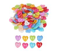 Adfaga Heart Shaped Buttons Colorful Stylish Unique Decorative Sewing Buttons for DIY Craft Projects 200Pcs Plastic Buttons for Clothing Garments and Scrapbooking