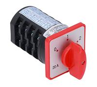 Adfaga Heavy Duty Cam Changeover Switch 4 Terminals 3 Position Rotary Selector Switch AC380V 20A Fireproof Motor Control Switch for Industrial Electrical Systems