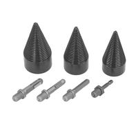 Adfaga Heavy Duty Cone Splitter Drill Bit Kit 32mm 42mm 50mm Multi Shank Wood Splitting Tools for Firewood Logs Oak Hickory Carbon Steel Construction