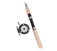 Adfaga Ice Fishing Rod Reel Combo 65cm Fiberglass Construction Smooth Spinning Metal Reel with Comfortable EVA Handle for Trout Walleye Perch Winter Fishing