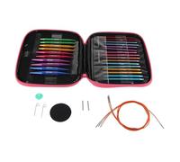Adfaga Interchangeable Knitting Needles Set Colorful Aluminum Circular Knitting Needles with Multiple Sizes for Knitting Sweaters Scarves and DIY Crafts