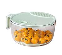 Adfaga Kitchen Drain Basket with Lid Multifunctional Food Strainer Washing Bowl Refrigerator Storage Container for Vegetables Fruits Rice PET PP Material Dishwasher Safe