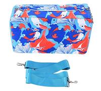 Adfaga Large Capacity Pencil Case 100 Slots Rose Design Oxford Cloth Organizer for Students Artists with Portable Handle and Built in Pen Holder 13 Inch Storage (Blue)