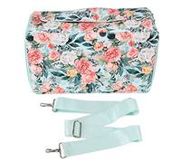Adfaga Large Capacity Pencil Case 100 Slots Rose Design Oxford Cloth Organizer for Students Artists with Portable Handle and Built in Pen Holder 13 Inch Storage (Green Rose)