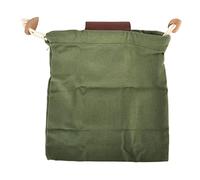 Adfaga Leather Canvas Foraging Pouch Belt Fruit Picking Bag Durable Foldable Outdoor Camping Accessory for Collecting Fruits Rocks Shells 21.5 x 21cm Compact Storage (Green)