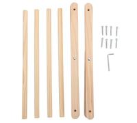 Adfaga Macrame Rack Hand Woven Rustic Decorative Standing Basket for Books Newspapers Storage Holder Easy Installation Compact Portable for Living Room Bedroom Office Beech Wood 37