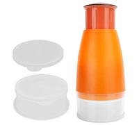 Adfaga Manual Garlic Chopper Hand Press Kitchen Tool Efficient Multi Purpose Food Dicer for Chopping Onions Nuts with Stainless Steel Blades 2 Plastic Containers 6.5x23x10cm (Orange)
