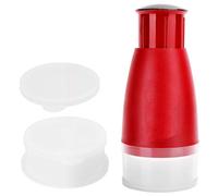 Adfaga Manual Garlic Chopper Hand Press Kitchen Tool Efficient Multi Purpose Food Dicer for Chopping Onions Nuts with Stainless Steel Blades 2 Plastic Containers 6.5x23x10cm (Red)