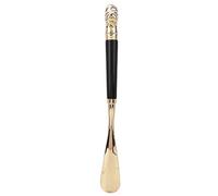 Adfaga Metal Lion Head Shoe Horn Wooden Long Handle Handled Shoe Lifter Shoe Spoon Tool (Black 49CM Lion Head Shoehorn)