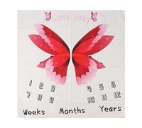 Adfaga Milestone Blanket Soft Polyester Bright Colors Butterfly Wings Pattern Monthly Age Photo Prop Blanket for Newborn Girls Boys 100 x 100cm