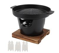 Adfaga Mini BBQ Grill Tabletop Smokeless Portable Barbecue Grill for Camping Picnics Indoor Outdoor Use Oak Aluminum Alloy Black (HN-BBQ18A)