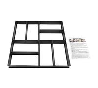 Adfaga Paving Pavement Concrete Stepping Stone Mold Garden Lawn Path Paver Walk Geometric Design Reusable Plastic Template for DIY Landscaping Projects 40x40x4cm Black