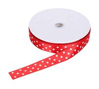 Adfaga Polka Dot Satin Ribbon Roll Premium DIY Craft Ribbon Durable Polyester Ribbon for Gift Wrapping Holiday Decorations 2.5cm Wide 100 Yards Length (Red)
