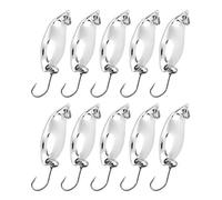 Adfaga Premium Fishing Lures Metal Wobbler Baits Spoon Style Artificial Lures with Sharp Hooks for Freshwater Saltwater Fishing 10pcs Gold Silver 2.5g 3.5g 5g (Silver 2.5g)