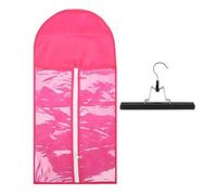 Adfaga Premium Hair Extensions Storage Case With Rotatable Hanger Protective Organizer Bag For Clip In Human Hair Virgin Weaves Dust Proof Non Woven Fabric Wood 60x29cm Large Capac (With clothes