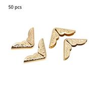 Adfaga Premium Iron Book Corner Protectors Antique Bronze Vintage Style Durable Decorative Protection for Notebooks Albums Scrapbooking 50 Pieces Set (C086 yellow)