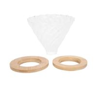 Adfaga Premium Pour Over Coffee Dripper Cone Filter Glass Coffee Maker with Wood Base for Home Office Cafe Use