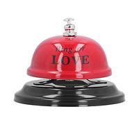 Adfaga Premium Stainless Steel Restaurant Call Bell with Anti Slip Base Clear Ringing Service Desk Bell for Bars Cafes Restaurants and Customer Service Counters Durable Metal Desig (Red)