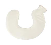 Adfaga Premium U Shaped Hot Water Bottle for Neck and Shoulder Relief Soft Rubber Warm Water Bag with Removable Knitted Cover 1L Capacity Ideal for Travel Cold Nights Home Use (Beige)