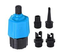 Adfaga Premium Universal Boat Air Valve Adapter 4 Multi Size Nozzles Connector for Inflatable Kayak Paddle Board Raft Accessories High Pressure Durable Nylon Alloy Rubber Material (Blue)