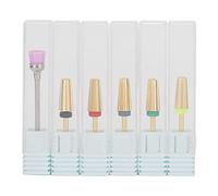 Adfaga Professional 5 in 1 Tungsten Steel Nail Drill Bits Set for Manicure Pedicure Salon Home Use Multifunctional Nail Polishing Grinding Heads XF F M C XC Sizes (Gold)