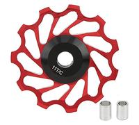 Adfaga Professional Ceramic Bearing Wheel High Performance CNC Machined 7075 Aluminum Alloy Rear Derailleur Pulley Guide Roller for 8/9/10/11 Speed Mountain Road Bikes Cycling Comp (Red)