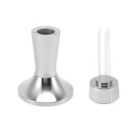 Adfaga Professional Coffee Tamper Stirrer Set Stainless Steel 2 in 1 Espresso Tamper and Distribution Needle 58.3mm for Barista Home Cafe Coffee Machine Accessories (Silver)