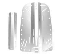 Adfaga Professional Diving Backplate Aluminum Alloy Lightweight Single Double Tank Compatible Scuba Diving Equipment for Technical Recreational Divers 15.75x10.47 Inches (Silver)