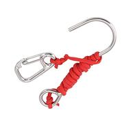 Adfaga Professional Diving Reef Hook Stainless Steel Single Hook with Quick Release Buckle and 3mm Lanyard for Scuba Diving Spearfishing Underwater Adventure Gear 316 Steel (Red)