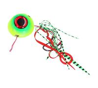 Adfaga Professional Fishing Lure Artificial Baits High Carbon Steel 3D Eyes Double Hook Soft Bait for River Ocean Lake Fishing 150g (Yellow+Green)