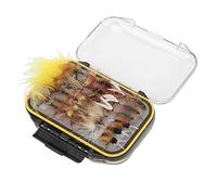 Adfaga Professional Fly Fishing Lures Kit 60PCS Colorful Simulation Baits with Metal Hooks and Storage Box for Trout Bass in Lakes Rivers