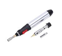 Adfaga Professional Gas Soldering Iron Kit 4 in 1 Multi Function Cordless Butane Soldering Pen with Welding Cutting Fire Spraying Hot Air Blowing for Industrial Electronic Repair V