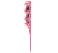 Adfaga Professional Hair Styling Comb 3 Rows Teeth Design Textured Non Slip Handle Salon Quality Hairdressing Comb for Stylists Barbers Salons ABS Plastic 4 Colors Red Black White (Pink)