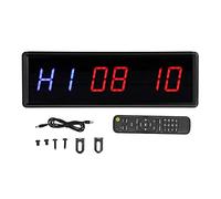 Adfaga Professional LED Interval Timer for Gym Workouts with Remote Control Count Up Down Clock Stopwatch for Home Fitness Training Aluminum Alloy Construction 27x8 8x3cm