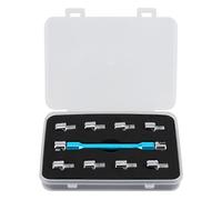 Adfaga Professional Motorcycle Spoke Wrench Set CNC Machined 10 Interchangeable Tips 5.0 to 6.8mm Adjust Nipples for Most Bikes Durable Aluminum Iron Construction 93mm Length (A(Blue))