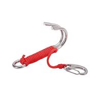 Adfaga Professional Scuba Diving Drift Hook Double Stainless Steel Anchor Tool for Underwater Currents Cave Diving Gear with Strong 3mm Cord 316 Marine Grade Steel 4.4oz (Red)