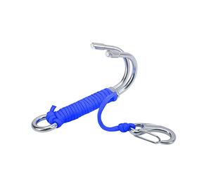 Adfaga Professional Scuba Diving Drift Hook Double Stainless Steel Anchor Tool for Underwater Currents Cave Diving Gear with Strong 3mm Cord 316 Marine Grade Steel 4.4oz (Blue)