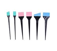 Adfaga Professional Silicone Hair Dye Brush Set 6PCS Multi Size Hair Coloring Brushes For Home Salon Root Touch Up Highlight Balayage Blue Pink Green
